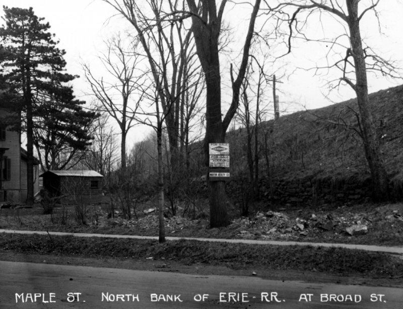 Maple St. North Bank of Erie RR at Broad St.